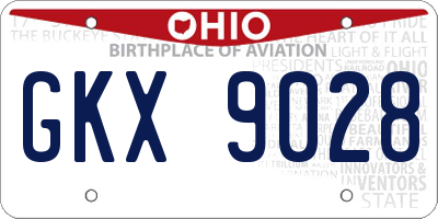 OH license plate GKX9028