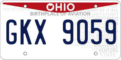 OH license plate GKX9059