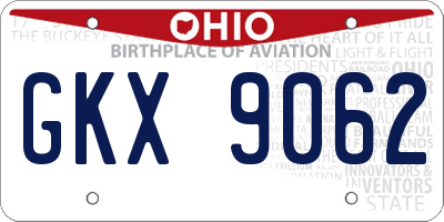 OH license plate GKX9062