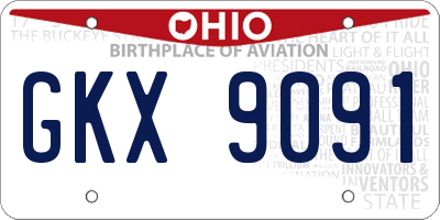 OH license plate GKX9091