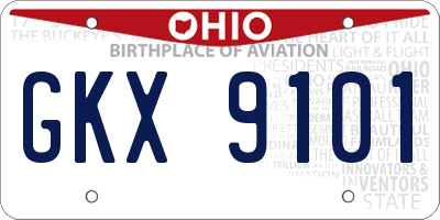 OH license plate GKX9101