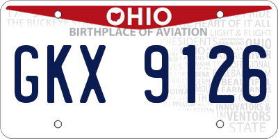 OH license plate GKX9126
