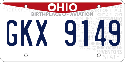 OH license plate GKX9149
