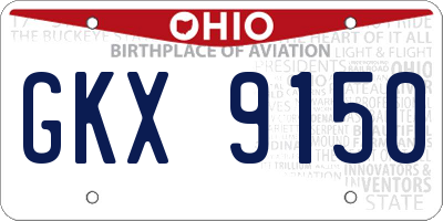 OH license plate GKX9150