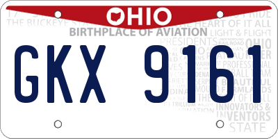 OH license plate GKX9161