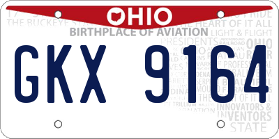 OH license plate GKX9164