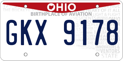 OH license plate GKX9178