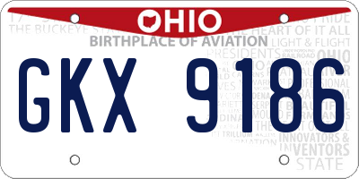 OH license plate GKX9186