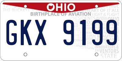 OH license plate GKX9199