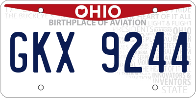 OH license plate GKX9244