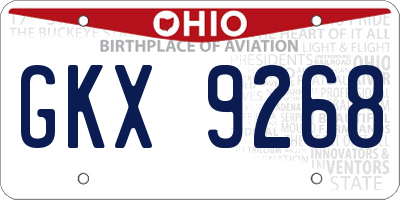 OH license plate GKX9268