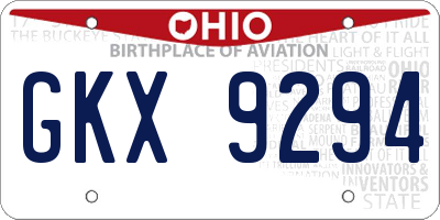 OH license plate GKX9294