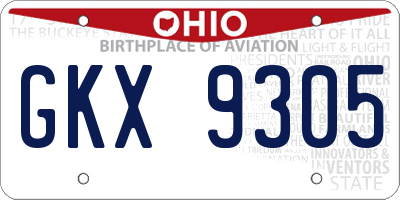 OH license plate GKX9305