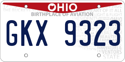 OH license plate GKX9323