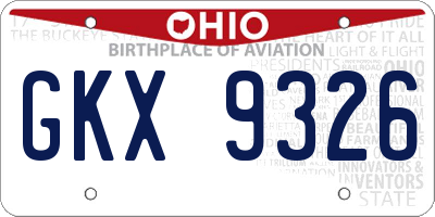 OH license plate GKX9326