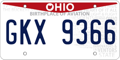 OH license plate GKX9366