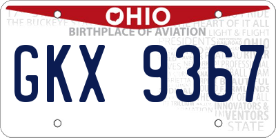 OH license plate GKX9367