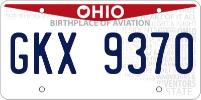 OH license plate GKX9370