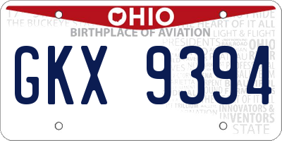 OH license plate GKX9394