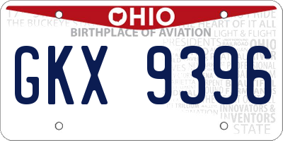 OH license plate GKX9396