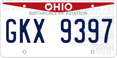 OH license plate GKX9397