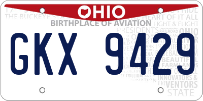 OH license plate GKX9429