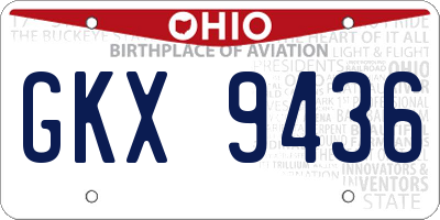 OH license plate GKX9436