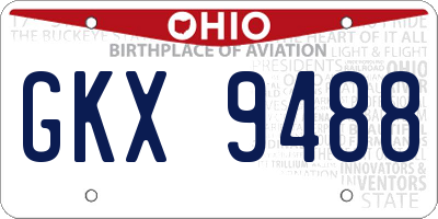 OH license plate GKX9488