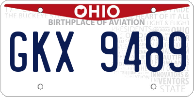 OH license plate GKX9489