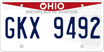 OH license plate GKX9492