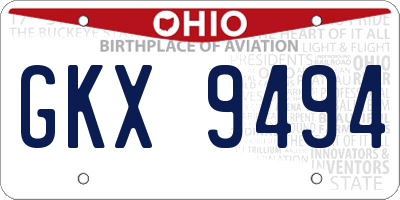OH license plate GKX9494