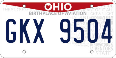 OH license plate GKX9504