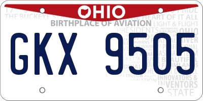 OH license plate GKX9505