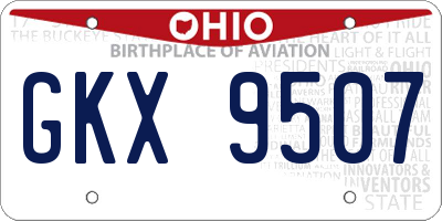 OH license plate GKX9507