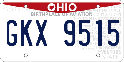 OH license plate GKX9515