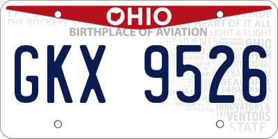 OH license plate GKX9526