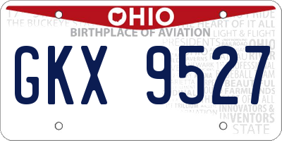 OH license plate GKX9527