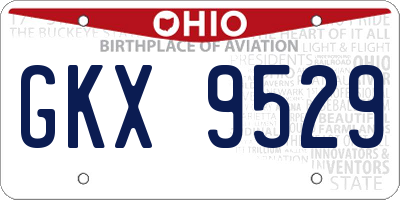 OH license plate GKX9529