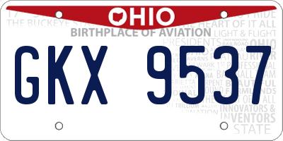 OH license plate GKX9537