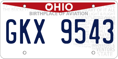 OH license plate GKX9543