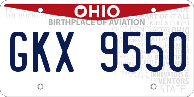 OH license plate GKX9550