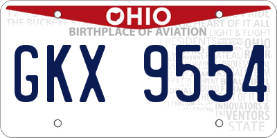 OH license plate GKX9554