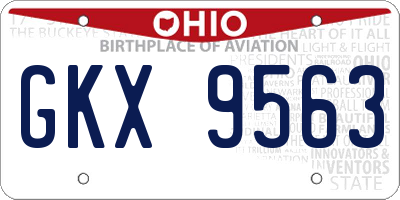 OH license plate GKX9563