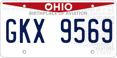 OH license plate GKX9569