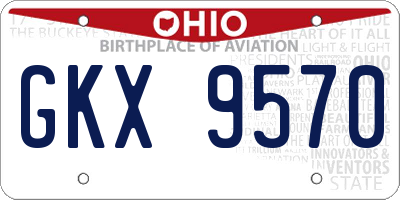 OH license plate GKX9570