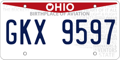 OH license plate GKX9597