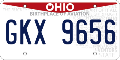 OH license plate GKX9656