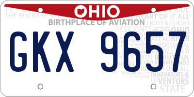 OH license plate GKX9657