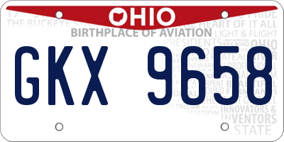 OH license plate GKX9658
