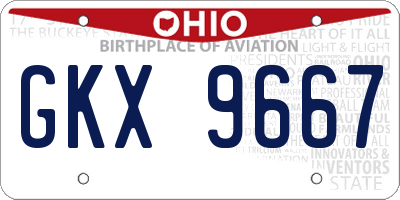 OH license plate GKX9667
